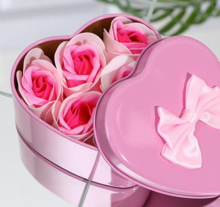 Мыльные розочки, трёхцветные, набор (6 шт;уп), 6962296