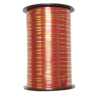 Лента подарочная с золотой полоской Fiesta 5 мм х 250 м красная