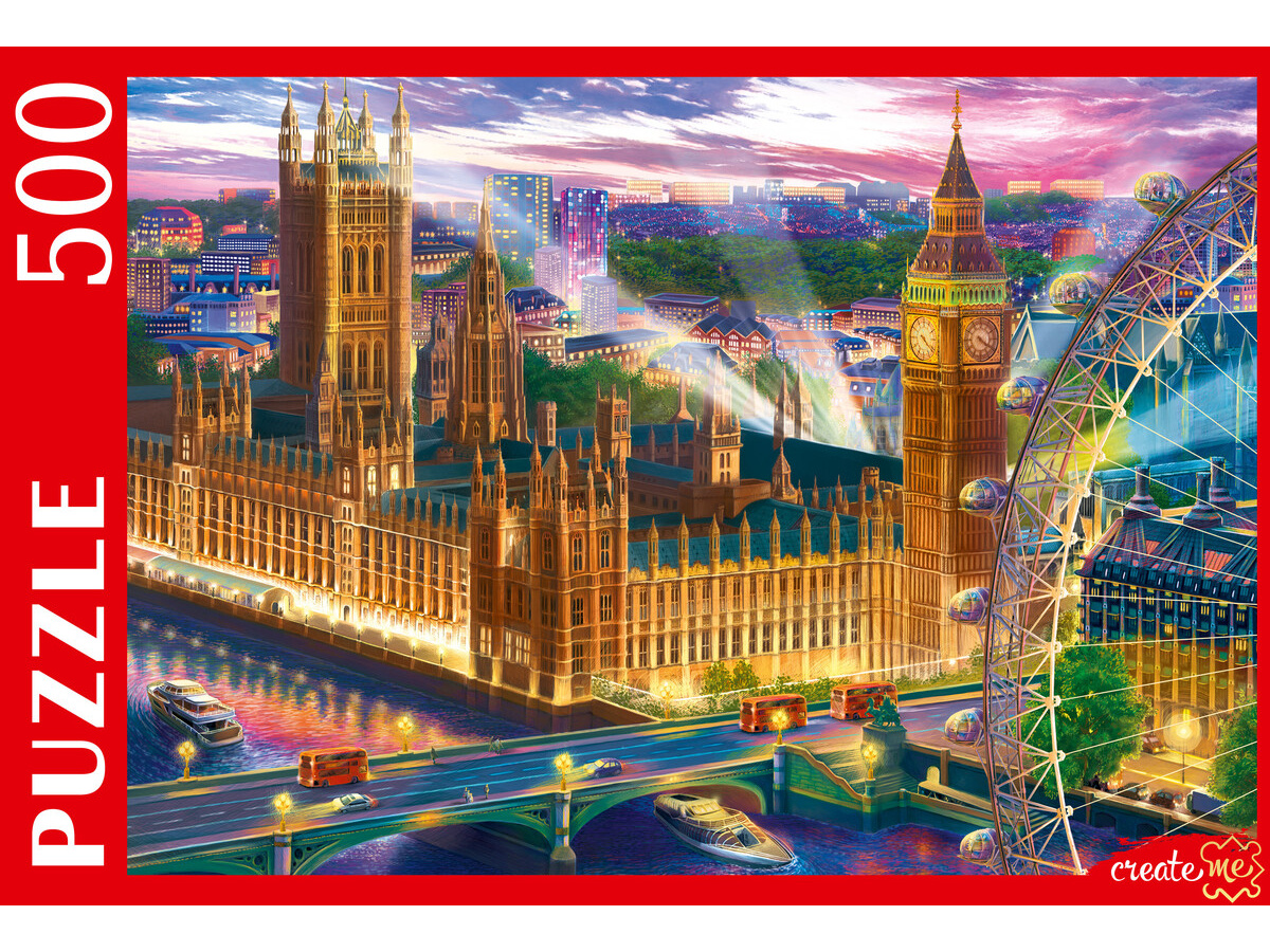 ПАЗЛЫ 500 элементов.'ПАНОРАМА НОЧНОГО ЛОНДОНА', Ф500-0749