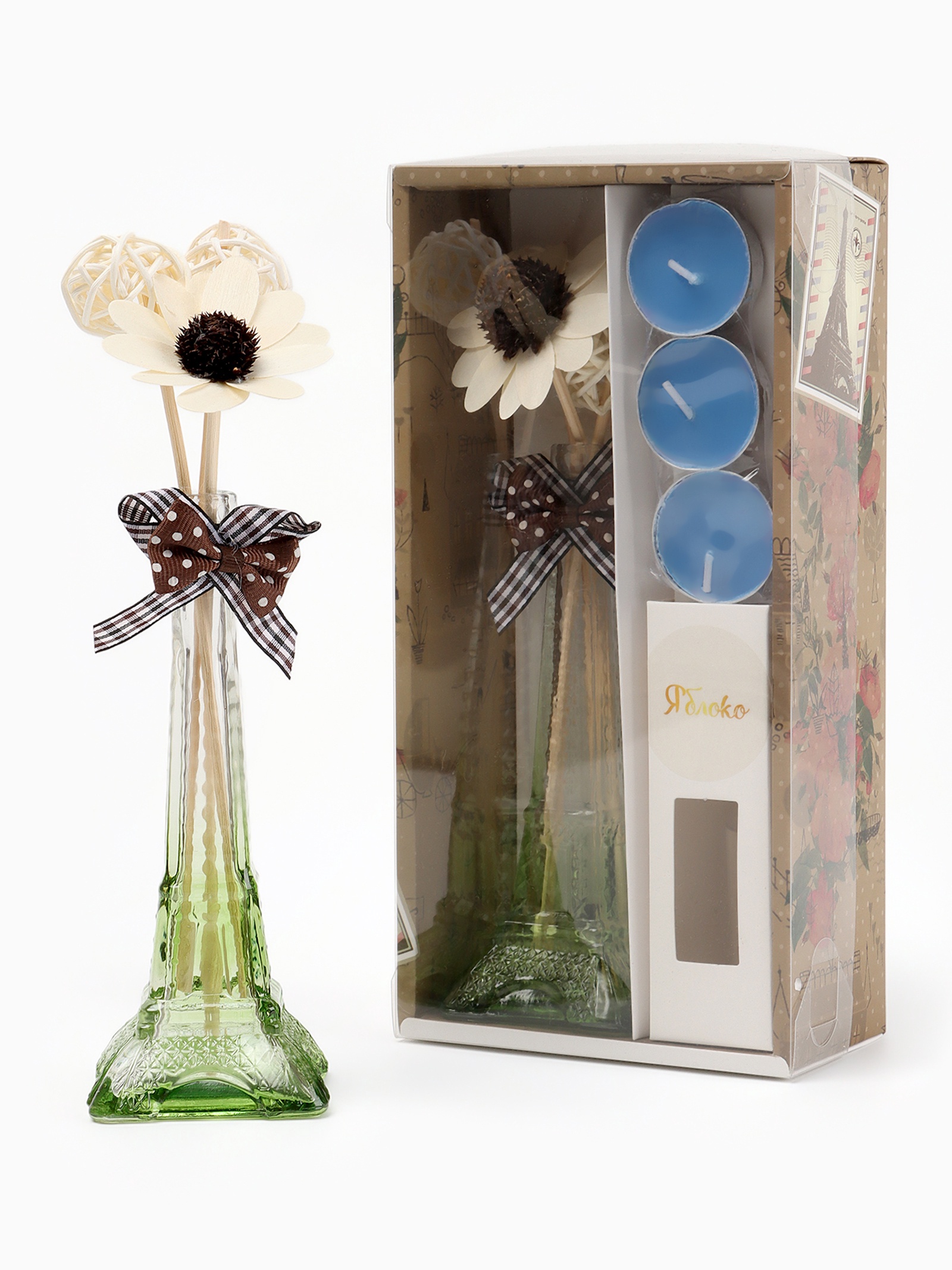 Набор подарочный, Париж, диффузор и свечи, яблоко, 4355342