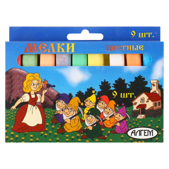 Мел цветной 'Алгем', (9 шт;уп), НМЦ-9