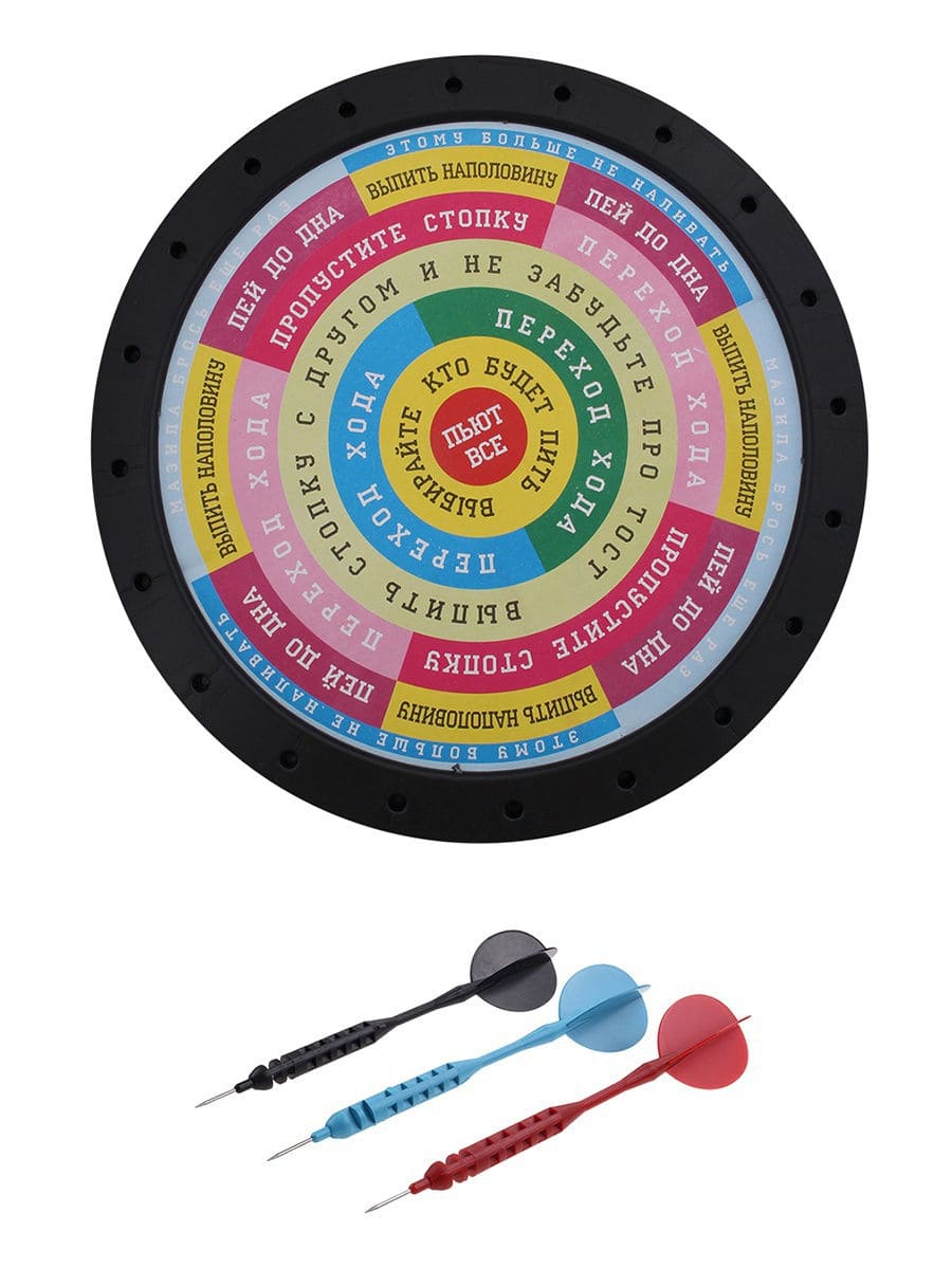 Игра Дартс Большой 'Праздничный' + 3 дротика, алко. задания, 4607155190165