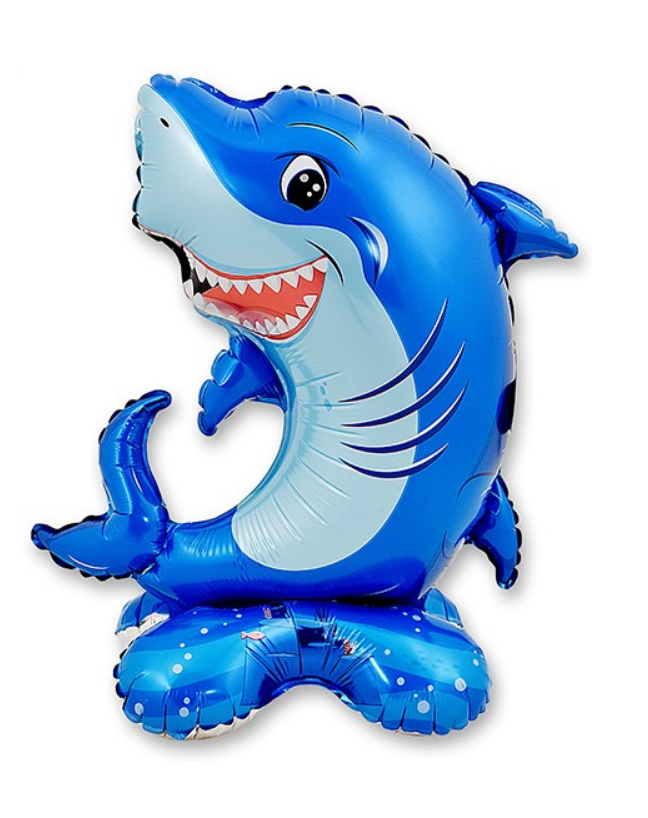 Шар 3D (21"/53 см), Фигура на подставке Акула, 1 шт, 24548