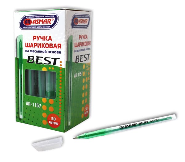 Ручка шариковая на  масл.основе зеленая  AR-1157;ЗЕЛЕНАЯ
