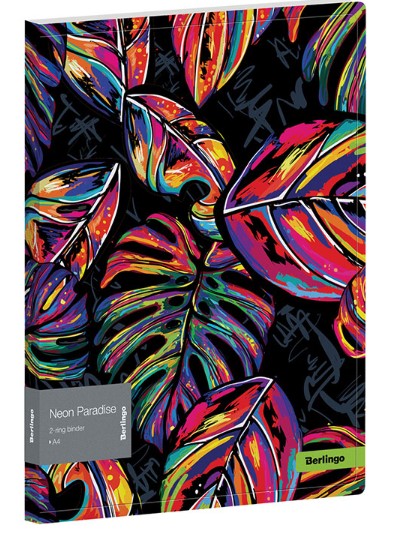 Папка на 2 кольцах Berlingo 'Neon Paradise', 24 мм, 600 мкм, с рисунком, D-кольца, RB4_2D081