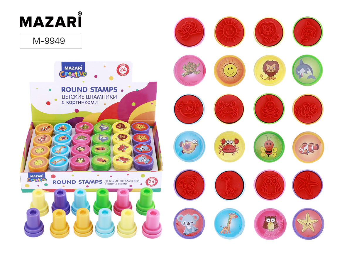 Штампик детский с картинками, размер 2,2х3 см, ассорти 12 дизайнов, M-9949