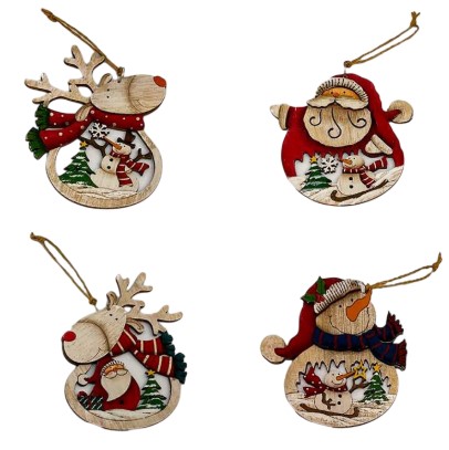 ПОДВЕСКА, DARLENS «СНЕГОВИК, ДЕД МОРОЗ, ОЛЕНЬ», 11 СМ, ДЕРЕВО, АССОРТИ, DL-DRL07729