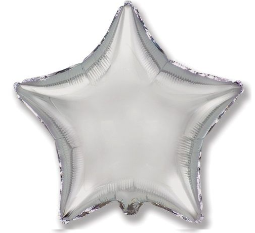 Шар (9';23 см) Мини-звезда , Серебро , (1 шт;уп), 302500P