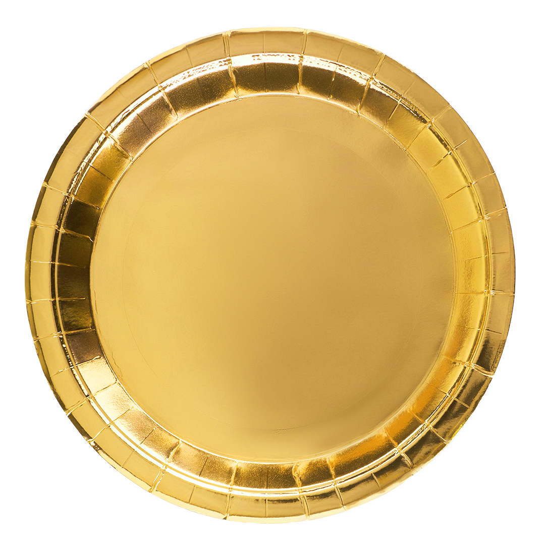 Тарелки Волна веселья 7'';18 см, Золото, Металлик, (6 шт;уп), 690068