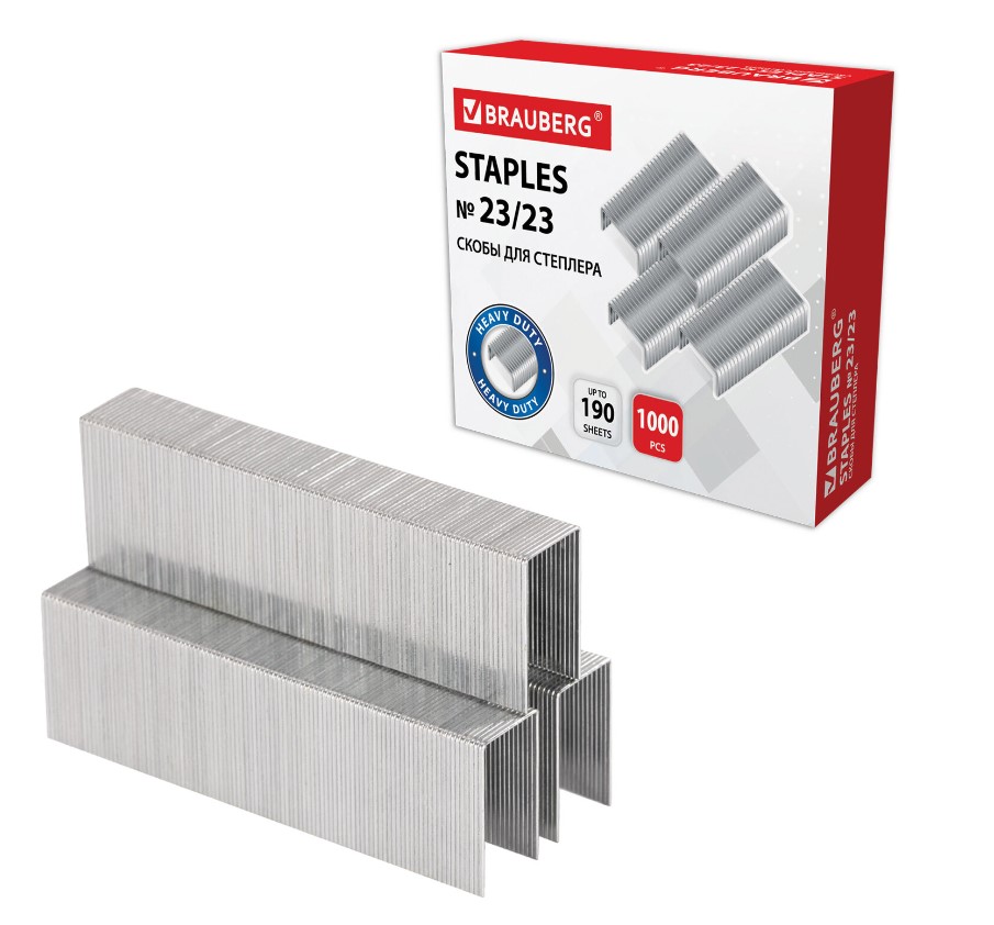 Скобы №23;23 Brauberg (1000 шт;уп), 227718