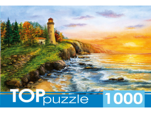 TOPpuzzle. ПАЗЛЫ 1000 элементов. Маяк на морском берегу, ШТТП1000-9858
