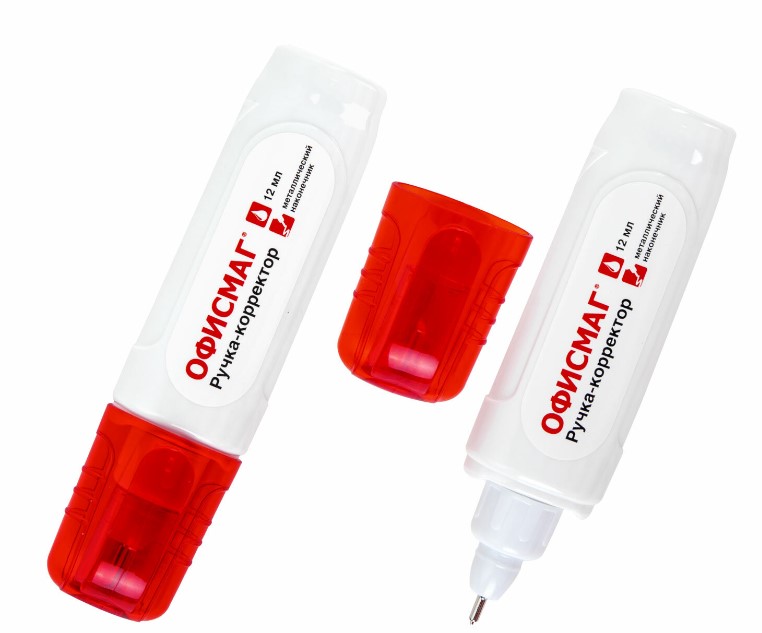 Ручка-корректор ОФИСМАГ, 12 мл, металлический наконечник, 225216