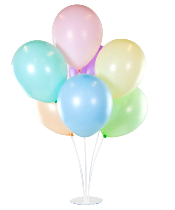 Стойка для шаров, фонтан, 7 насадок, 0,7 м, белый;прозрачный, 6015377