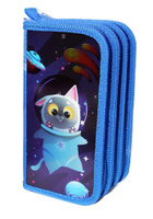 Пенал трехсекционный печать на фольге 190;105 (15) (КОТИК В КОСМОСЕ 2023), ПО-611