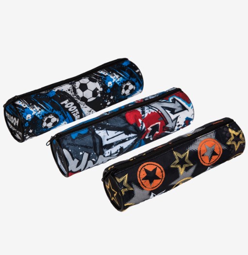 Пенал 'Attomex. Football' 20x6x6 см, круглый для 55 предметов, на молнии, 7025403