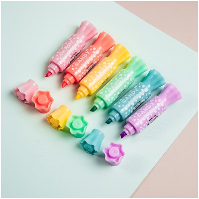 Текстовыделитель двусторонний MESHU 'Candy' мини, ассорти, пулевидный;скошенный, 2;4мм MS_HL50554