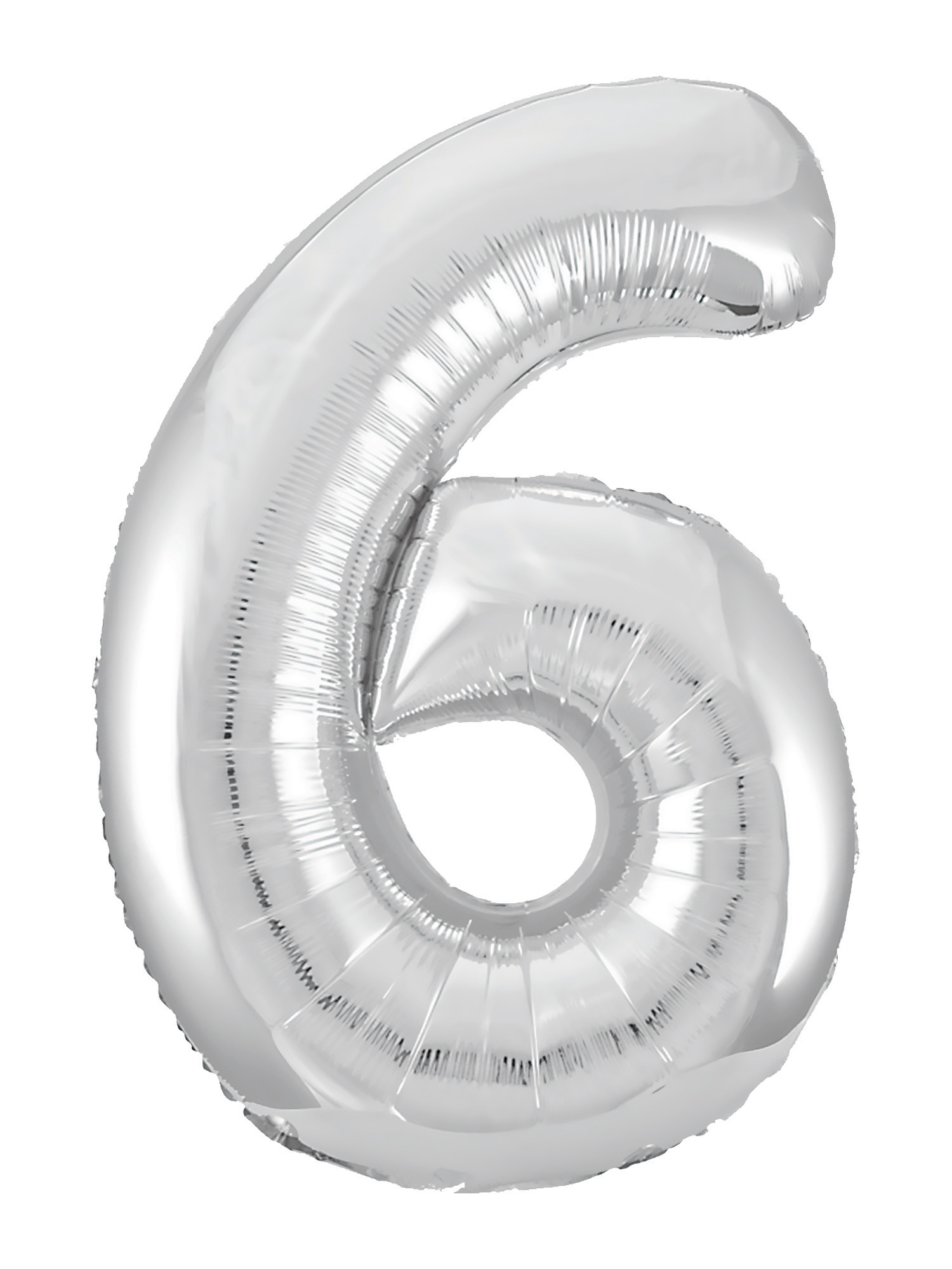 Шар фольга Agura Slim, цифра 6 'Серебро', 40', индивид. уп., европодвес, 754566