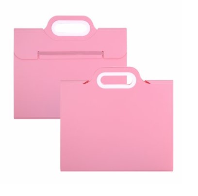 Папка-картотека Alingar, 332х302 мм, на резинке, прорезная ручка, пластик, розовый, AL12817;3