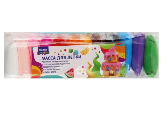 Mасса для лепки, 12 цветов по 13 г, пластиковые стеки 3 шт в комплекте, M-4194-12