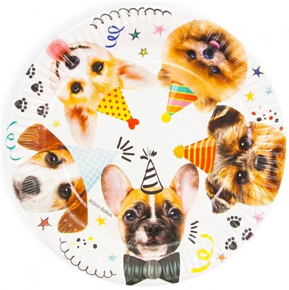 Тарелки (7'';18 см) Собачки, (6 шт;уп), 77294