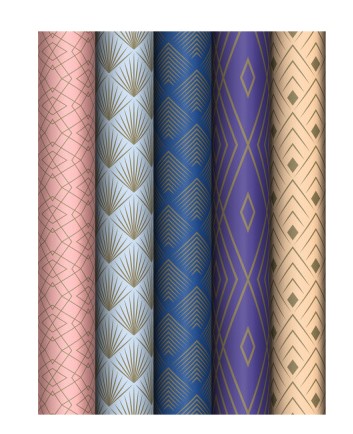 Упаковочная бумага глянц. 70х100 см, MESHU 'Strict lines', 80 г;м2, ассорти, 5 дизайнов, MS_62831