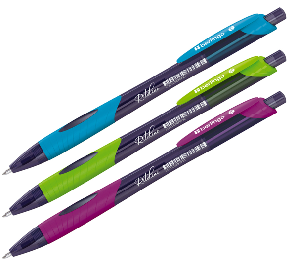 Ручка шариковая автоматическая 'Berlingo.Riteline', синяя 0,7 мм , грип , ассорти, CBm_70070