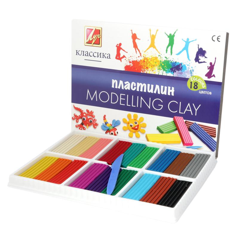 Пластилин 18 цв. Луч 'Классика цвета', 360 гр, 20С 1330-08
