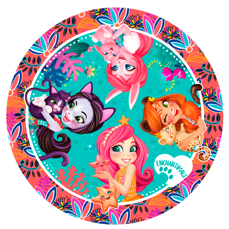 Набор тарелок , 'Энчантималс', d-18 см,  (6 шт;уп), 292848