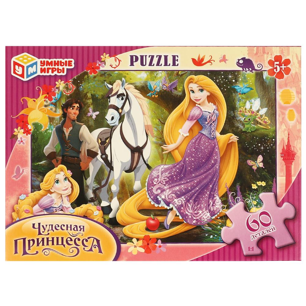 Пазлы в коробке 60 деталей. 190х141х35 мм. Чудесная принцесса, 373679