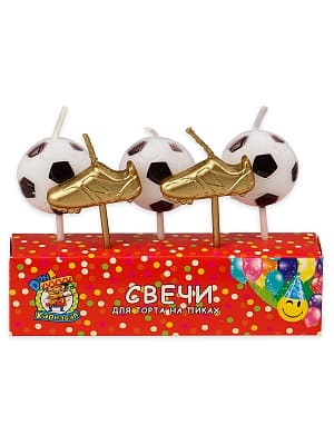 Свечи для торта на пиках ,'Футбол' (5 шт;уп), пластик уп., европодвес, С-6006