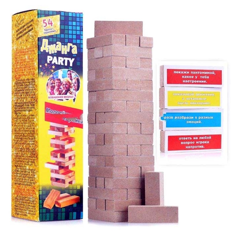 Игра Джанга-Party 'Молодёжная вечеринка' большая, МДФ, 54 блока, 191339