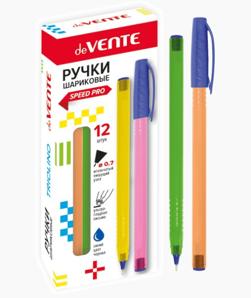 Ручка шариковая 'deVENTE. Triolino Neon' серия Speed Pro, d=0,7 мм, ультра гладкое письмо, 5073837