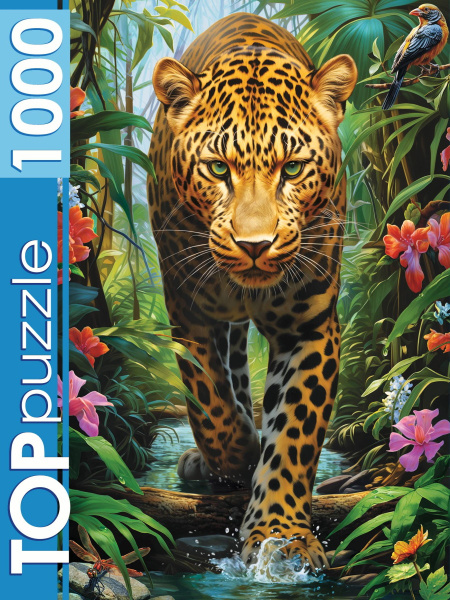 TOPpuzzle. ПАЗЛЫ 1000 элементов.Таинственный леопард, Ф1000-7731